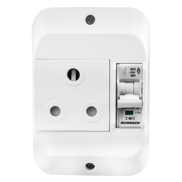 Classic 16A Circuit Breaker Single Socket 1641 on Surface Box