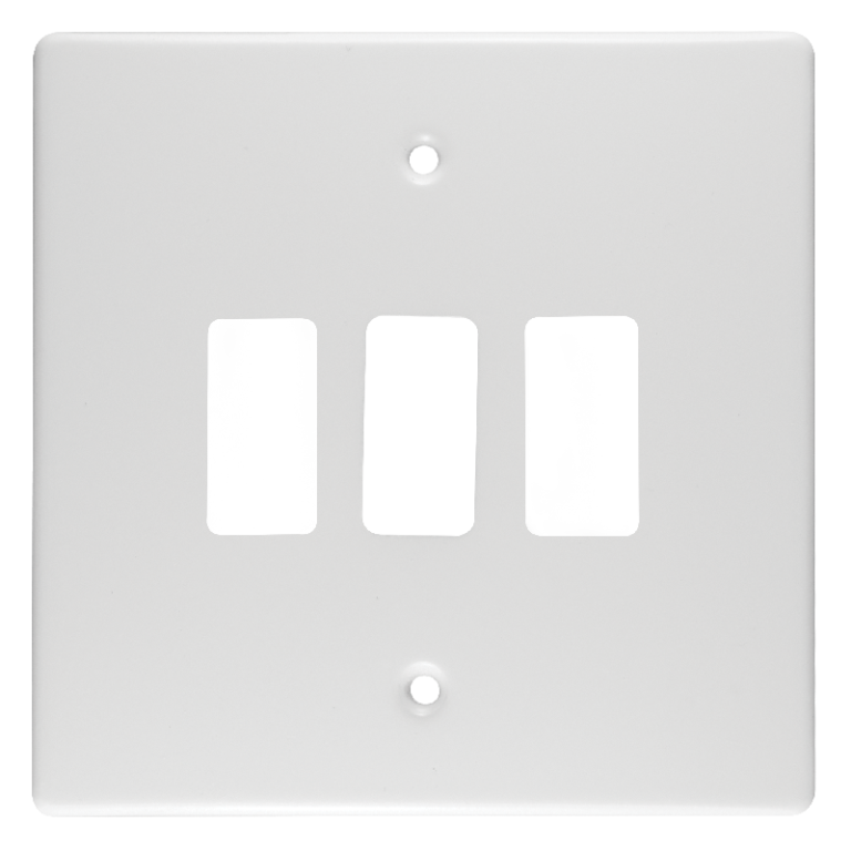 Classic 3 Lever Steel Coverplate - Crabtree Electrical