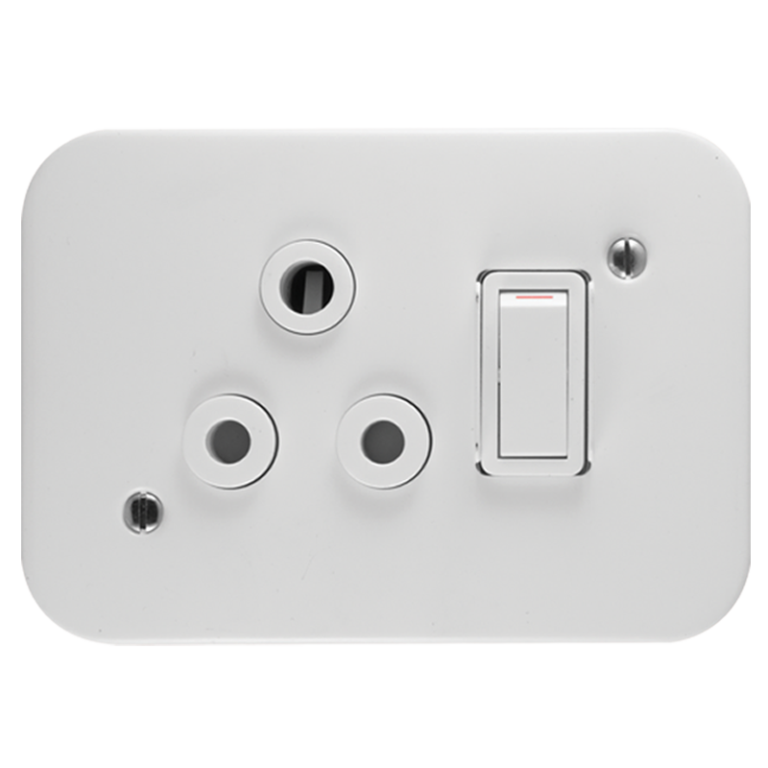 Classic Industrial Single STD 1641 Switched Socket on Surface Box