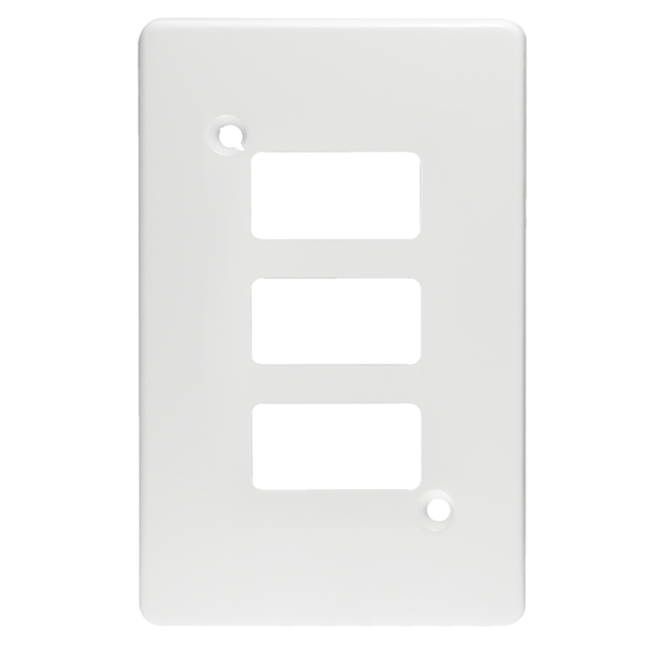 Classic 3 Lever Spaced Knock-out Steel Coverplate - Crabtree Electrical