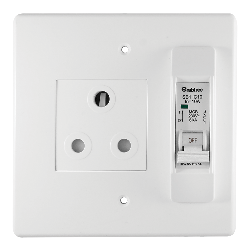 Classic 16A Circuit Breaker Single Socket 164 1 On 4x4 Yoke With White Classic 16A Circuit Breaker Single Socket 164 1 On 4x4 Yoke With White