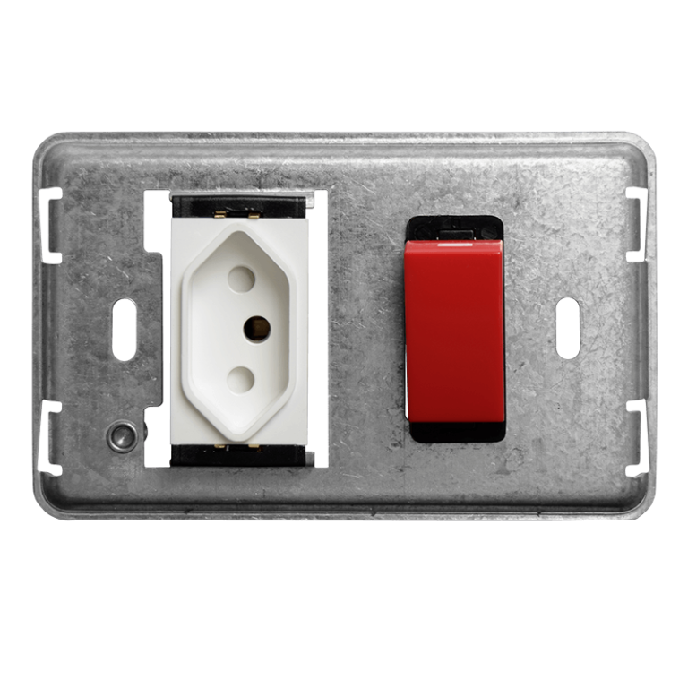 Diamond Single Slimline 1642 with Red Single Pole Switch Crabtree Electrical