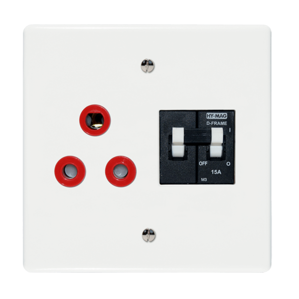 Classic Single Dedicated Socket with DoublePole 15A Circuit Breaker Crabtree Electrical