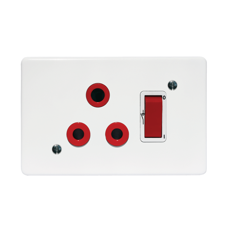 Classic Single Isolated STD Socket 164-1 Red Double-Pole Switched Red ...