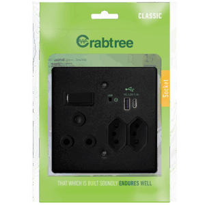 Classic USB "A+C" 16A Combo Socket Monoblock With Coverplate